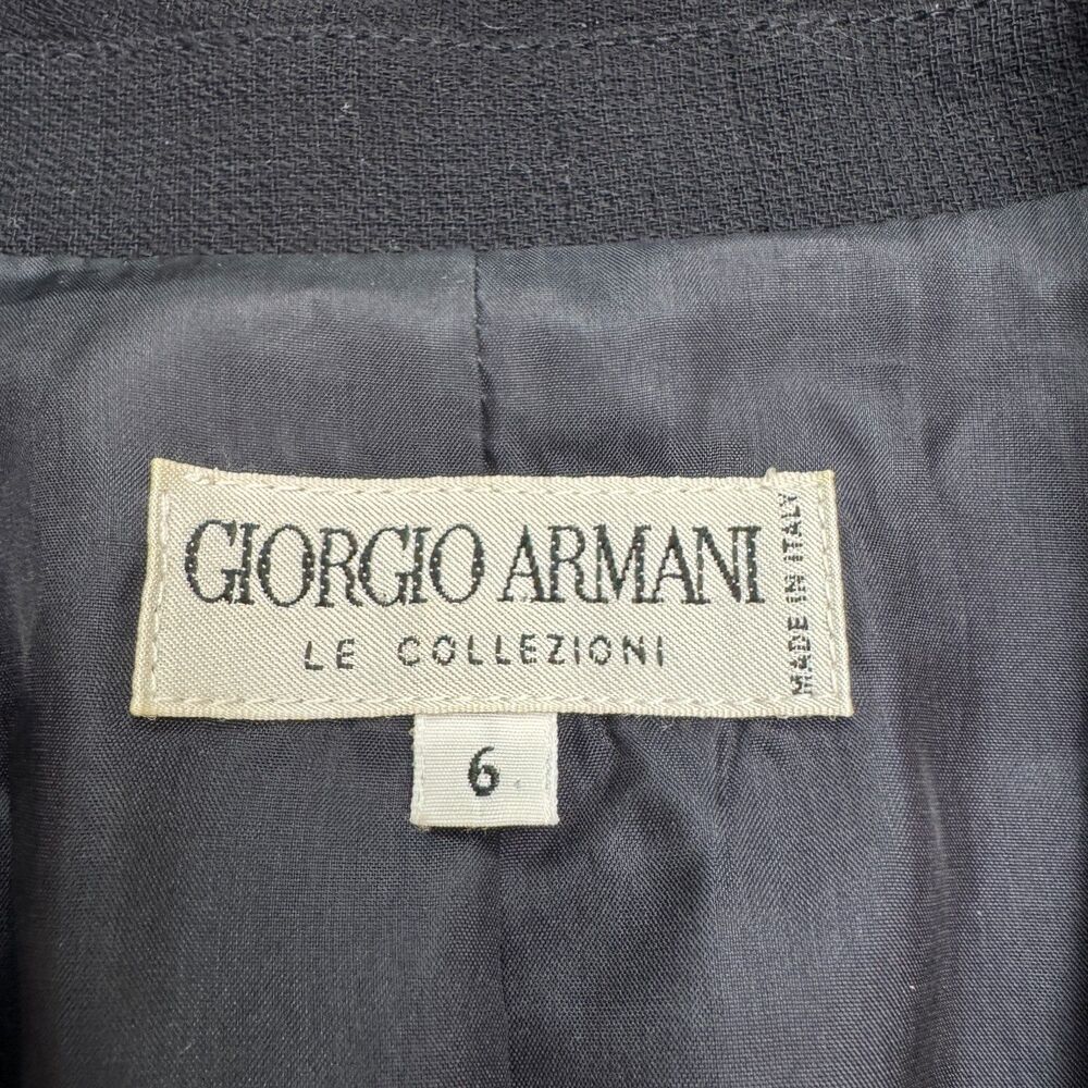 Giorgio Armani Le Collezioni Blazer Jacket Womens 6 Navy Blue Single Breasted - Picture 3 of 14